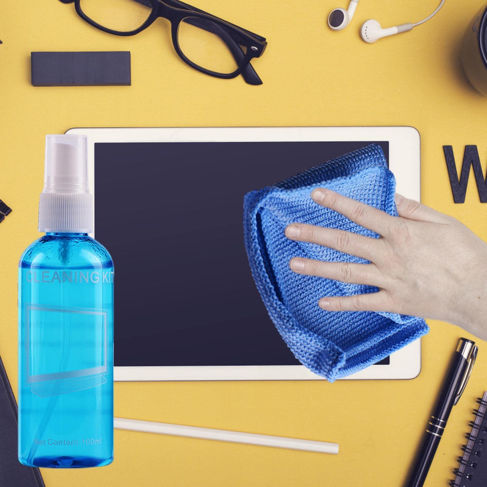 Nettoyant Ecran Tv Nettoyant Écran 3 En 1 - Spray Et Chiffon Microfibre - Pour Téléphone, Ordinateur, Tablette - Portable Kit Nettoyage écran Pc