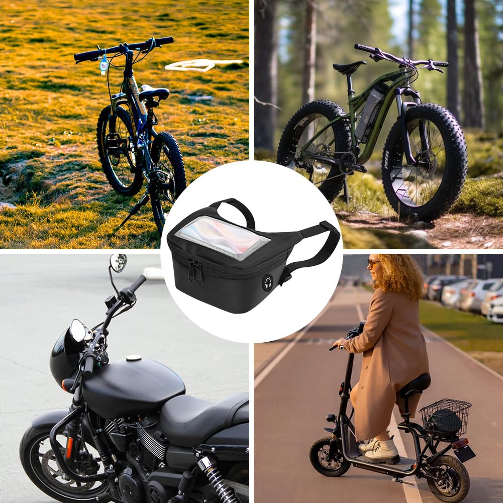 LOMUG Torba na kierownicę, motocykl, torba do przechowywania, wodoszczelna torba na narzędzia, telefon komórkowy