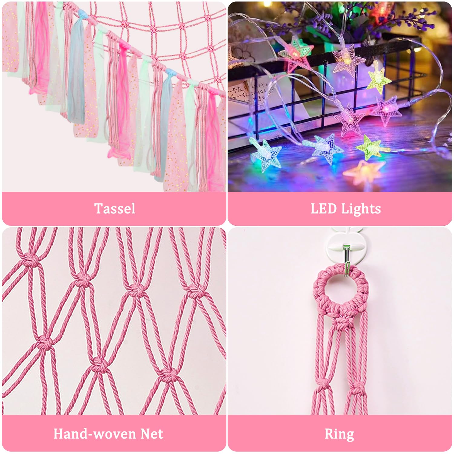 Kuscheltier Hängematte Mit LED - Aufbewahrungsnetz Für Plüschtiere