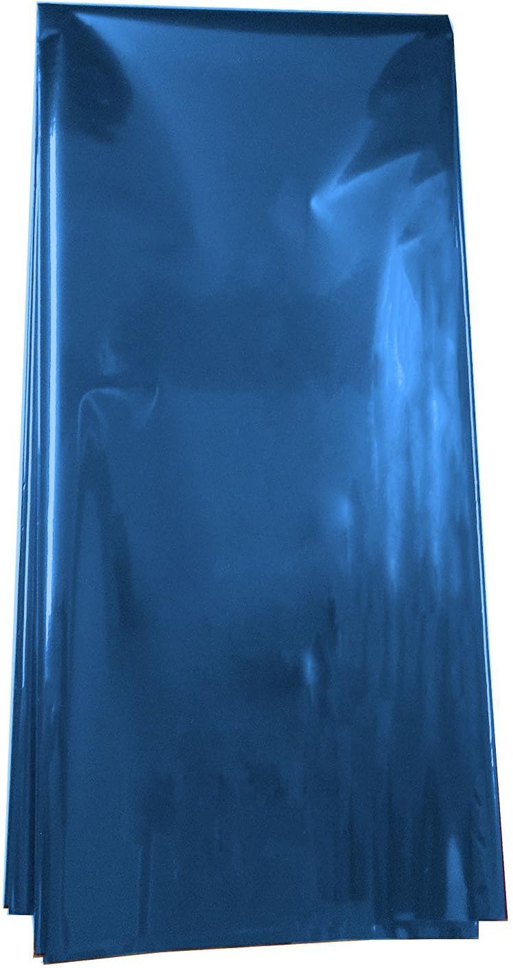 Colored Mylar Metallic Sheets 18" x 30" - 5 Sheets Each Pack (Blue Blue)