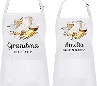 Mommy & Me Matching Sourdough Bread Baking Aprons - Adjustable Neck, Waterproof Pockets, Handmade for Family Fun