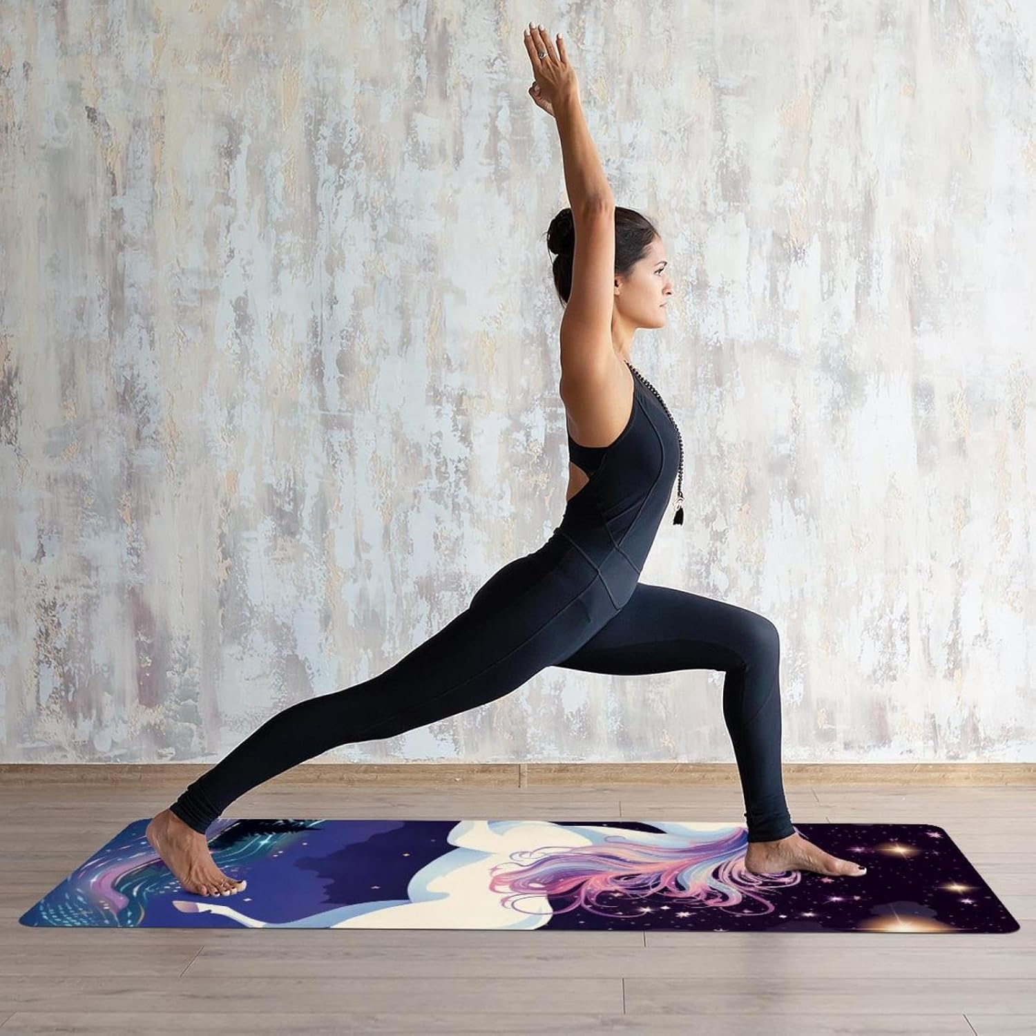 Yoga Towel, Galaxy Unicorn Pattern Non Slip Sweat Absorbent Hot Yoga Mat Towel for Hot Yoga, Pilates and Fitness - 72.8" x 26.8"