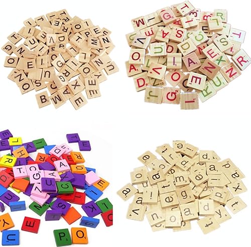 Miniatura 14 de 100 letras de repuesto de madera del alfabeto para juegos de mesa, marco de boda y arte de pared (100)