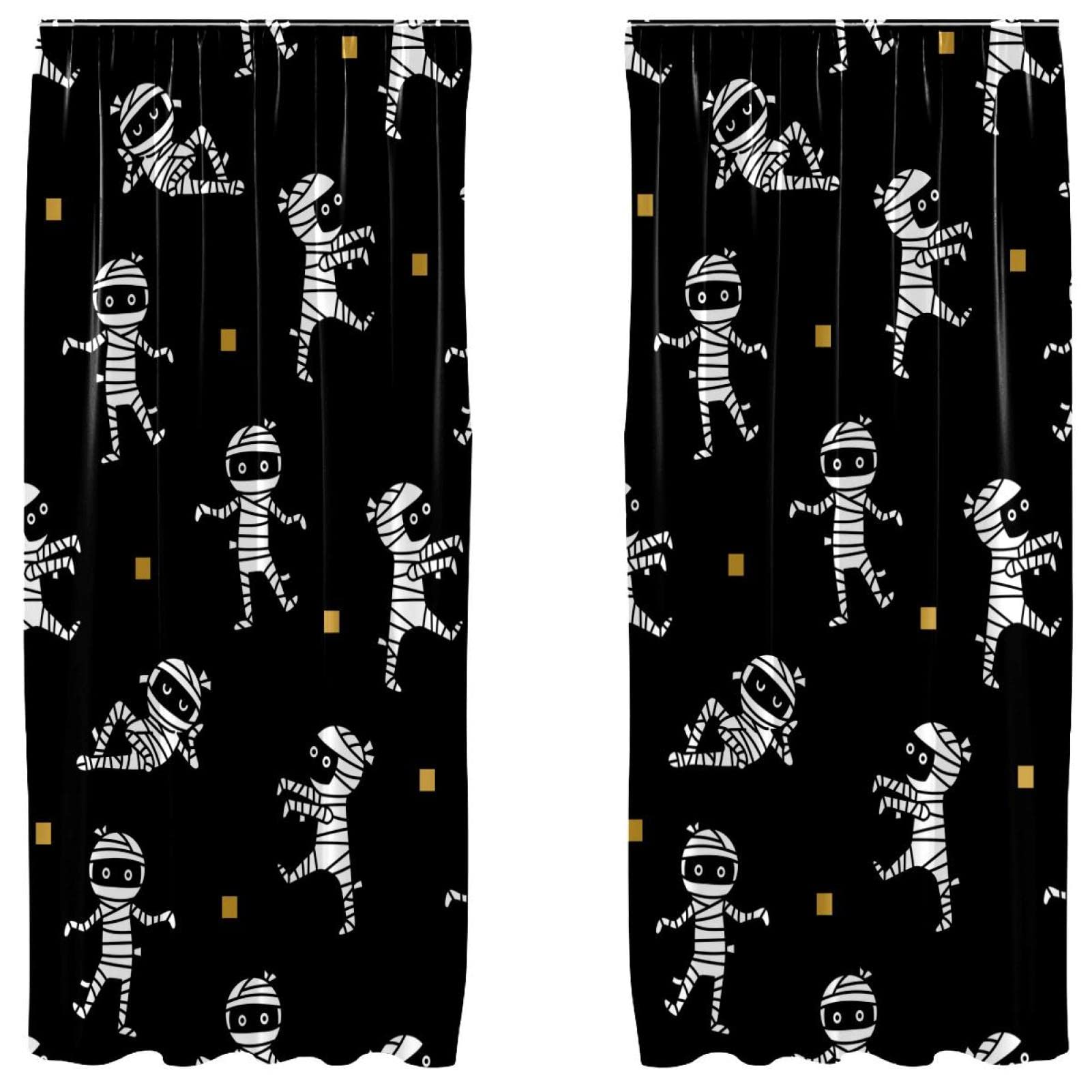 Cortinas de mamá Halloween para dormitorio y sala de estar 55 x 84 pulgadas