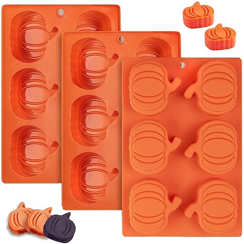Pumpkin Muffin Mold 3 Pack Pumpkin Cake Pan Silicone Molds,