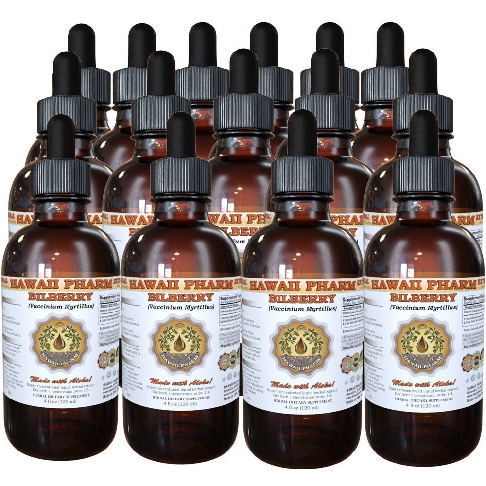 Bilberry Liquid Extract Organic Bilberry Vaccinium myrtillus Dried Leaf Tincture Supplement 15x4 oz