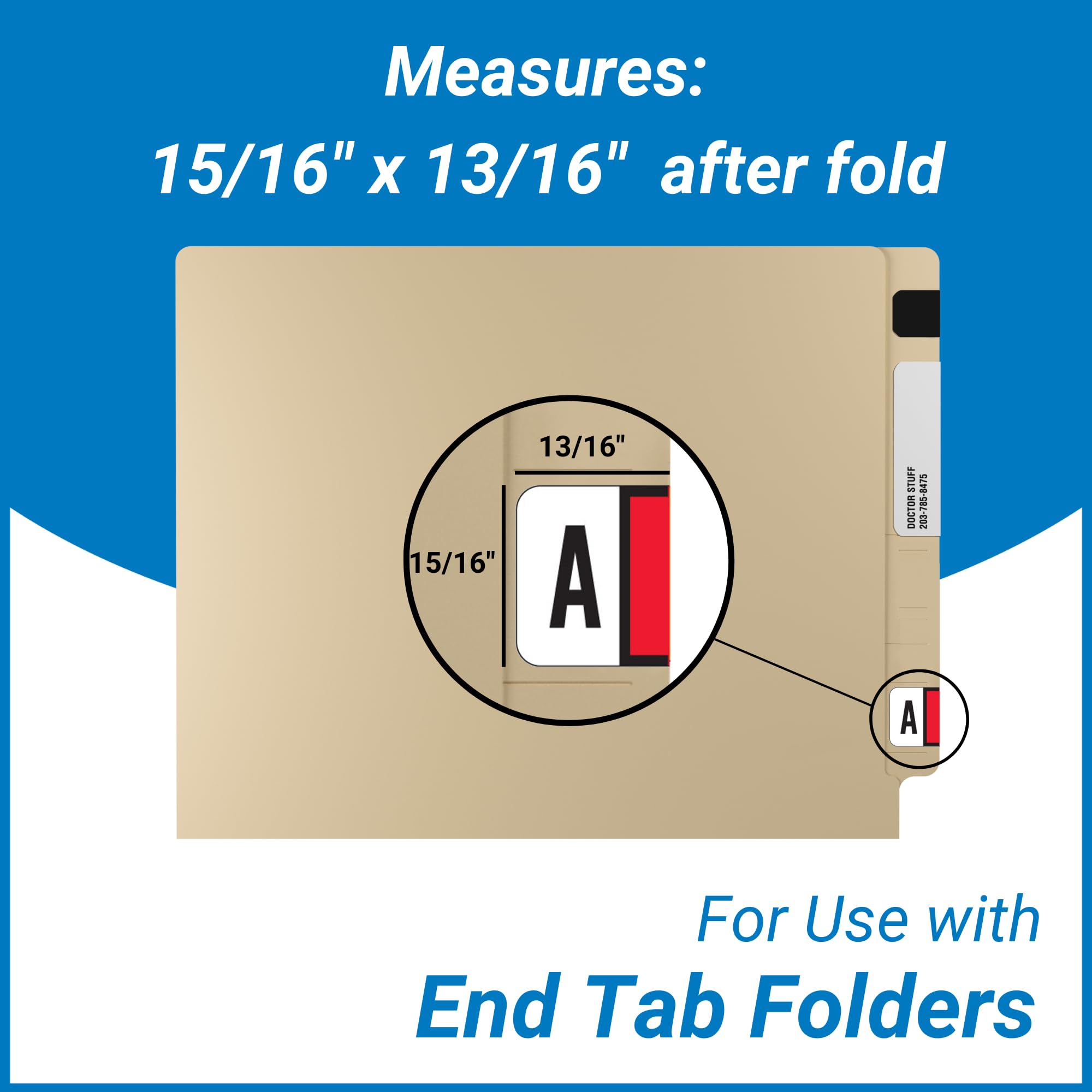 Doctor Stuff File Folder Alphabet Labels - Letter Y, Light Orange, 1"x1.5", 225 Labels Per Pack - View #2