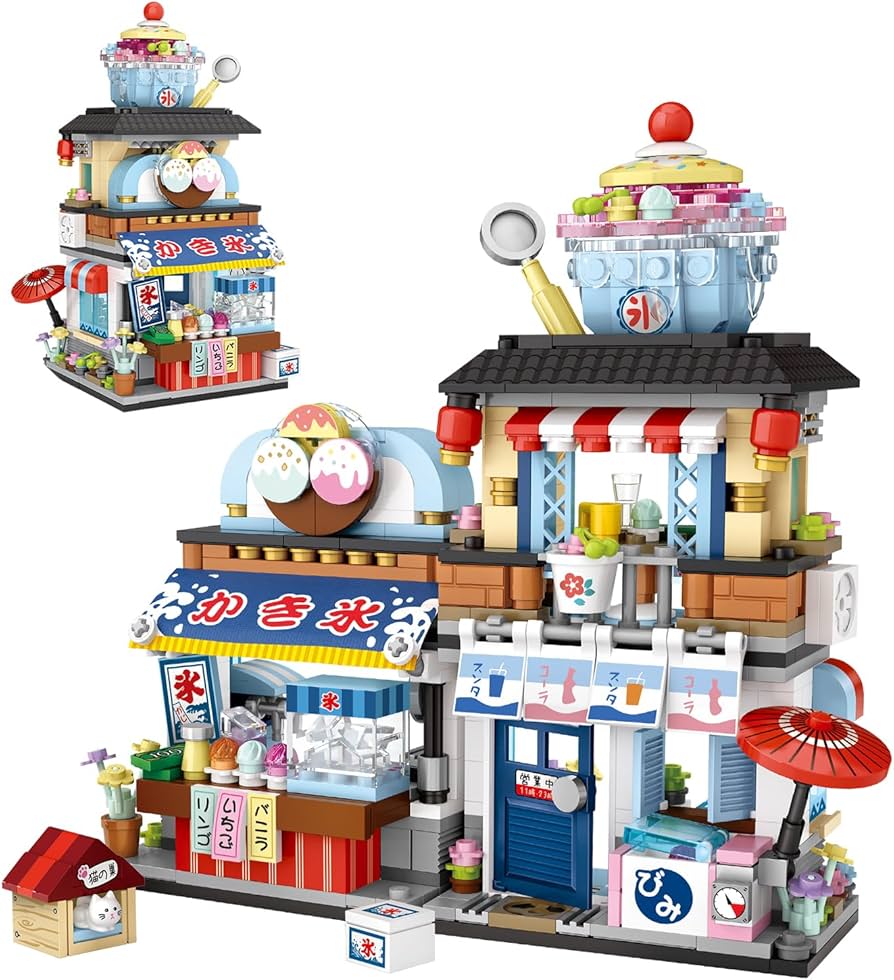 Amazon.com: ELAICREE Japanese Street View Shop Building Blocks