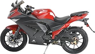 HHH 125cc Motorcycle with Manual Transmission Gas Street Bike by Boom BD125-11 for Adult Youth 125cc Scooter LED Lights and 17 inches Wheels (Red)