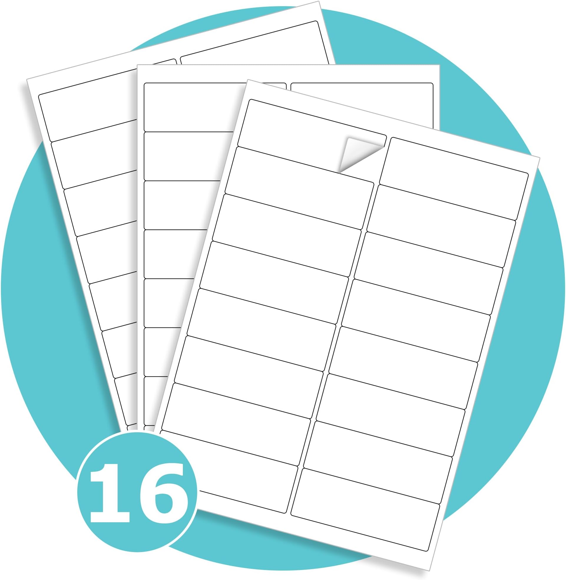 Triplast 10 x Multipurpose A4 Label Sheets - 16 Labels Per Sheet (99 x 34mm Each) - Easy Peel White Labels for Inkjet & Laser Printer - Address Labels, Shipping Labels, File Labels, DIY Stickers