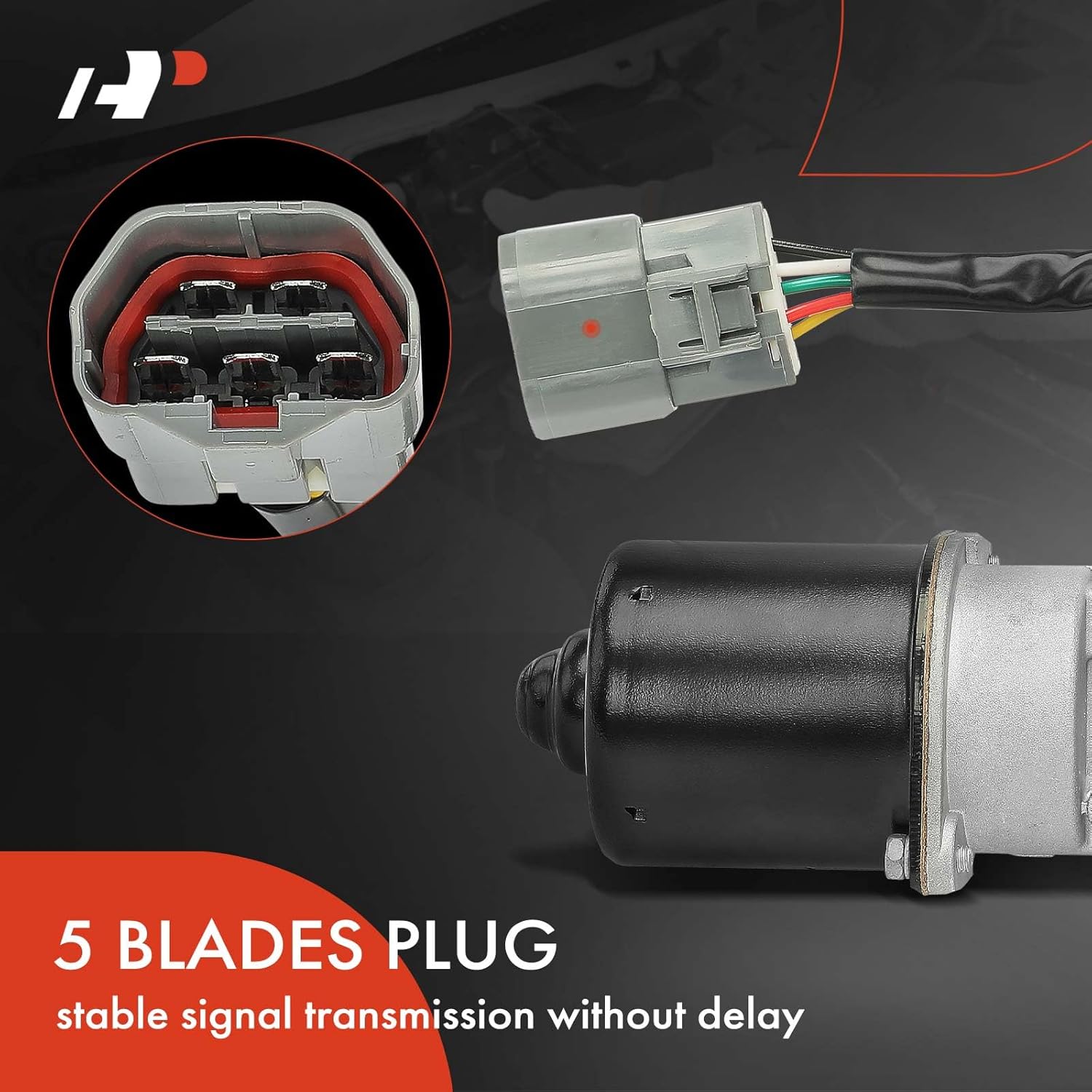 A-Premium Front Windshield Wiper Motor Compatible with Acura Integra 1994-2001 & Honda Civic 1992-1995, Civic del Sol 1993-1997, 5-Pin, Replace# 76505-SR3-A01