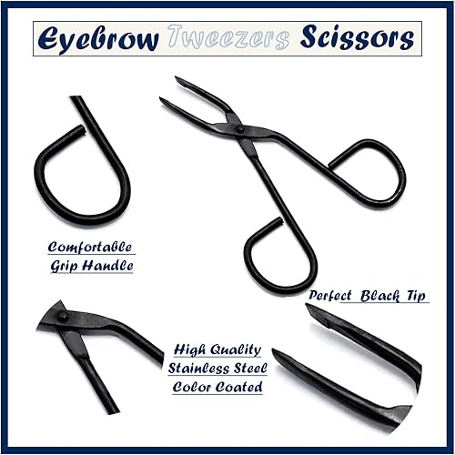 Miniatura 2 de DDP Pro Scissorlike Tweezer Slant 'Ceja Color Negro