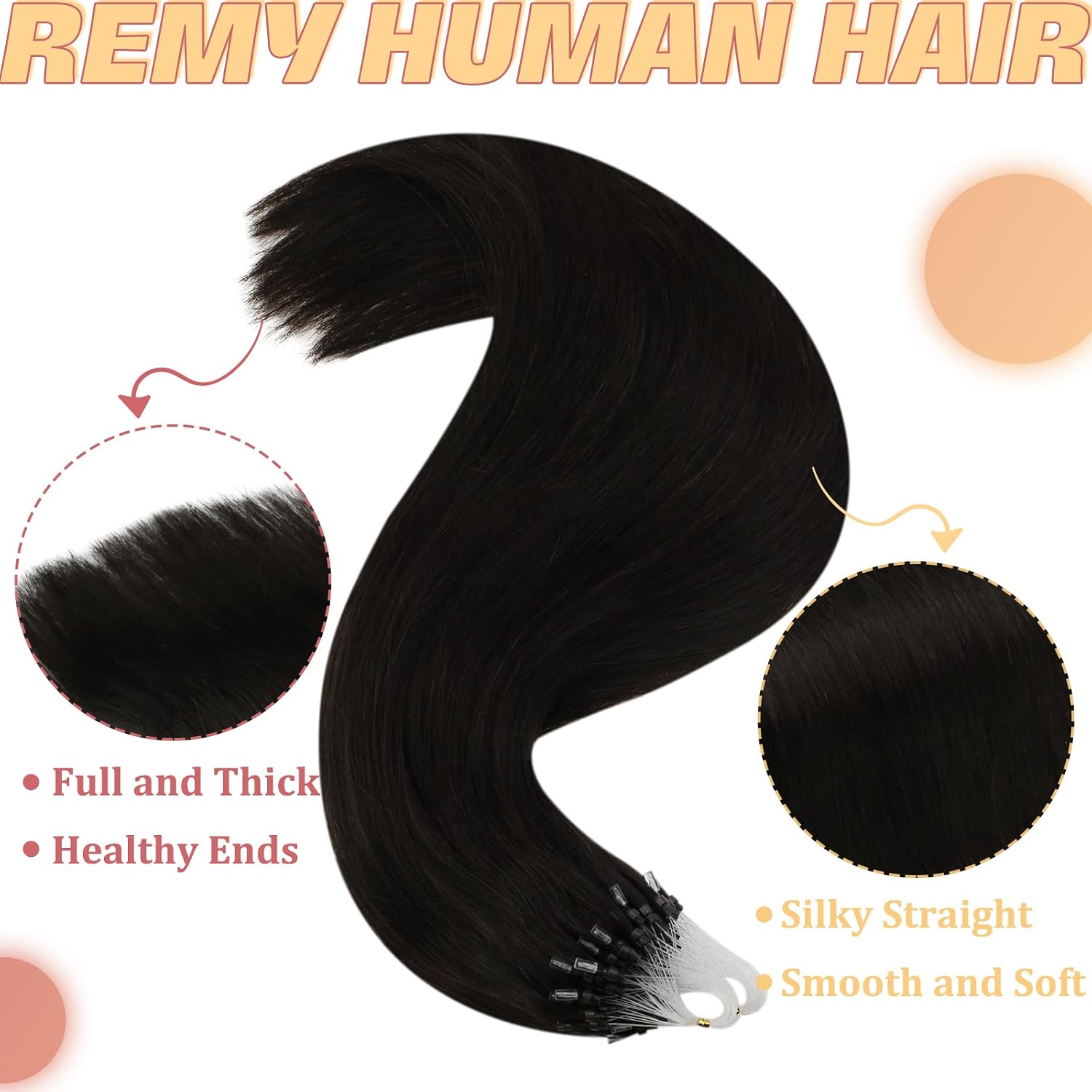 YoungSee 24inch Micro Loop Hair Extensions Real Human Hair Dark Brown for Women Natural Remy Micro Hair Extensions Brown Cold Fusion Lightweight Longer Instantly Undetectable Double Drawn 50s 50g - Image 5