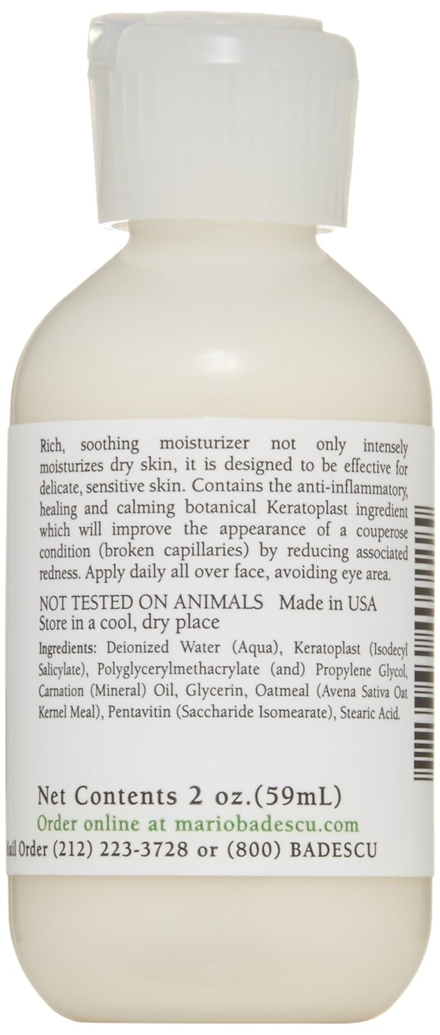 Mario Badescu Kera Face Moisturizer for Women and Men, Ideal Facial Moisturizer for Dry or Sensitive Skin, Oatmeal and Lemongrass Extract-Infused Moisturizer Face Cream, 2 Fl Oz - Image 3