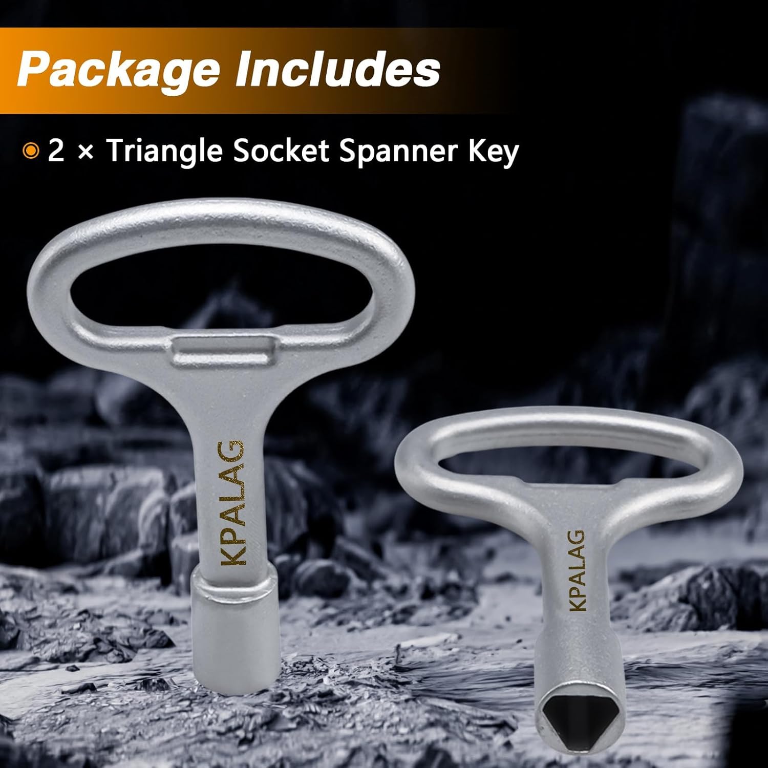 2PCS Triangle Keys Stainless Steel - Triangular Panel Lock Key - Utility Triangle Socket Key for Gas Valve, Gas/Electric Meter Box, Cabinet, Train, Tool Cabinet with Triangular Panel Lock