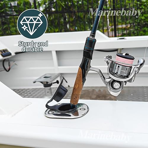 Miniatura 2 de 2 soportes para caña de pescar de montaje empotrado con tapa de goma, forro y junta (tornillos incluidos)