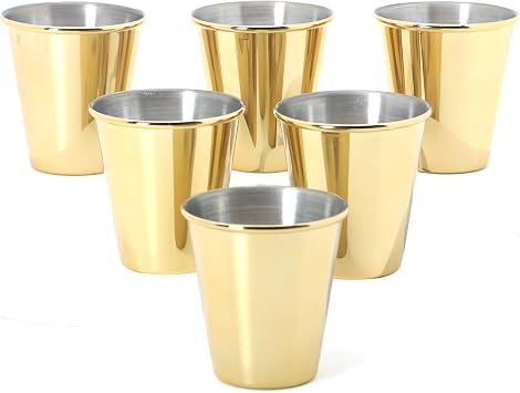 6l  Alt n Paslanmaz  elik Shot Barda  Seti - 70 ml - Sa d  Hediyesi - Tekila, Viski, Espresso i in Haval  Benzersiz Metal Shot Bardaklar
