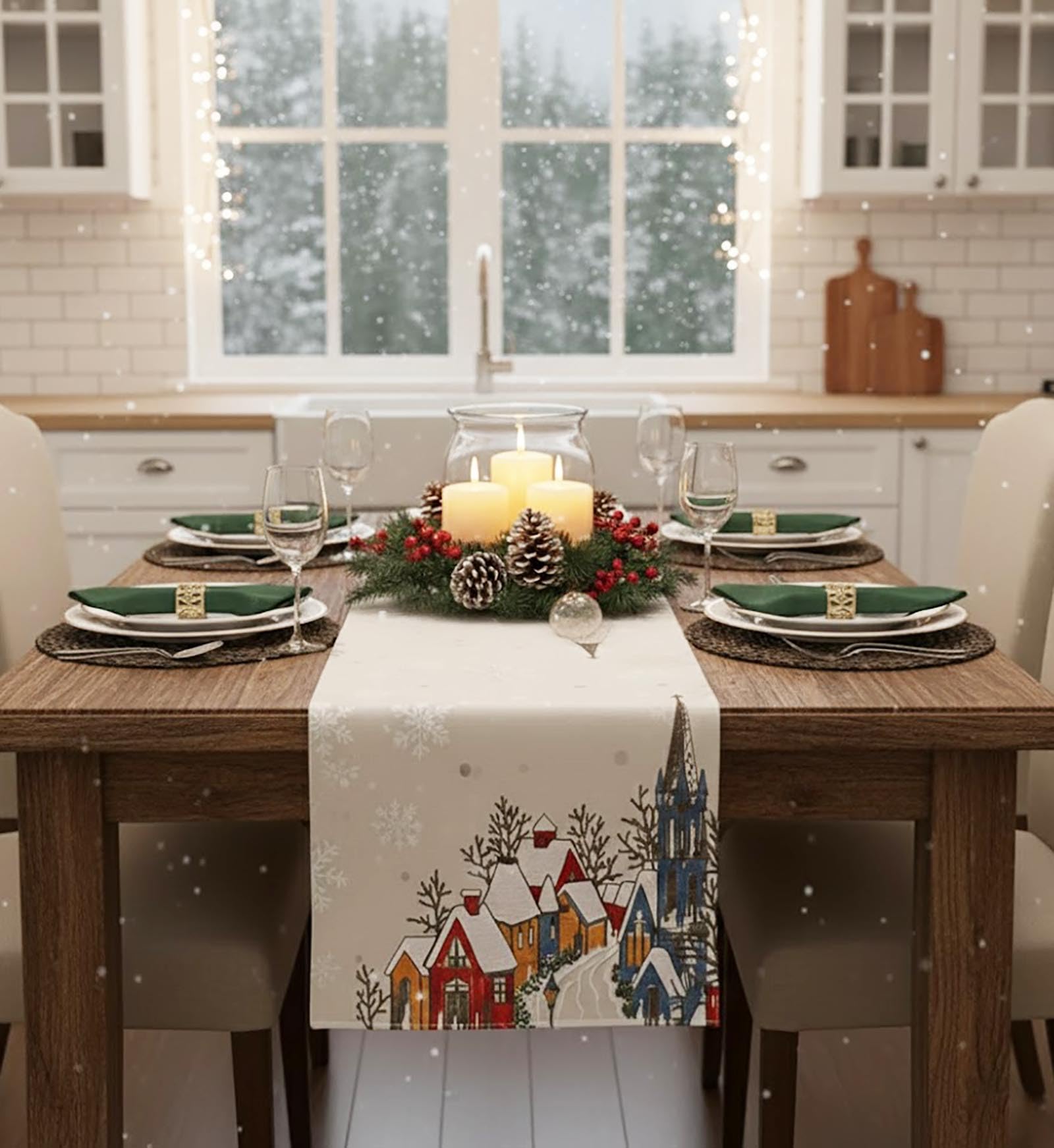 Nappe 85 X 85 Cm Avec Motif Imprimé De Qualité Supérieure Pour Cuisine