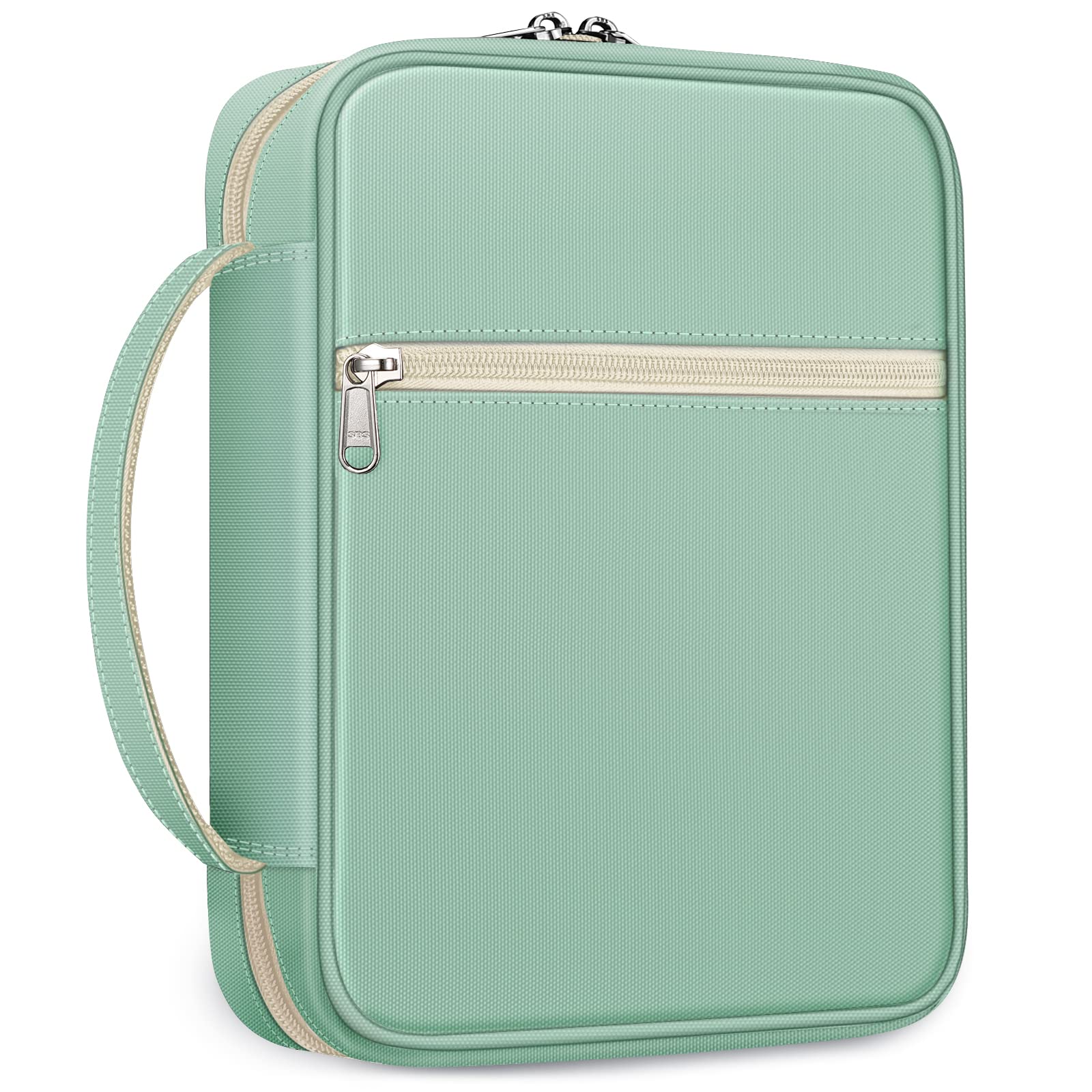 FINPAC Bible Cover, Carrying Book Case Church Bag Bible Protective with Handle and Zippered Pocket, Gift for Mother Lady Women Men, Light Green-image-40