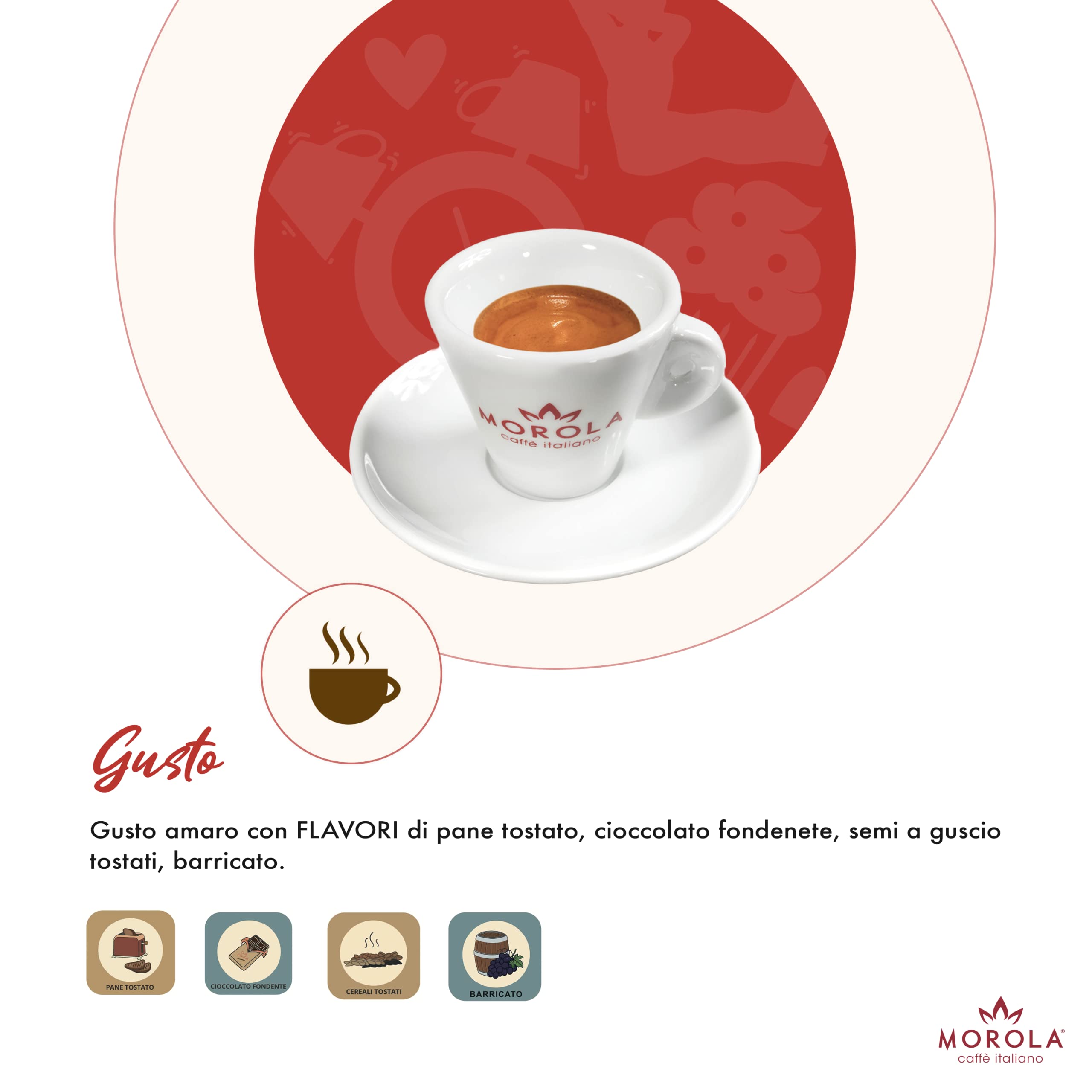 Morola Caffè Italiano - Caffè in Cialde Gusto Classico - Confezione Cialde ESE44 Biodegradabili - Miscela Composta da 50% di Arabica e 50% di Robusta (150 Cialde)