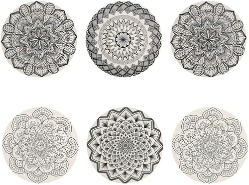 Posavasos absorbentes para bebidas Mandala, 6 unidades, redondos, antideslizantes, resistentes al calor, para decoración del hogar