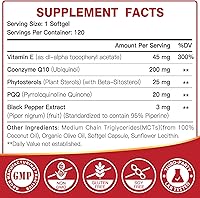 Vista 2 de DRFOSTER Coq10 Ubiquinol 200mg, cápsulas blandas Coq10 200mg, Ubiquinol de máxima absorción con vitamina E y PQQ y pimienta negra, potente