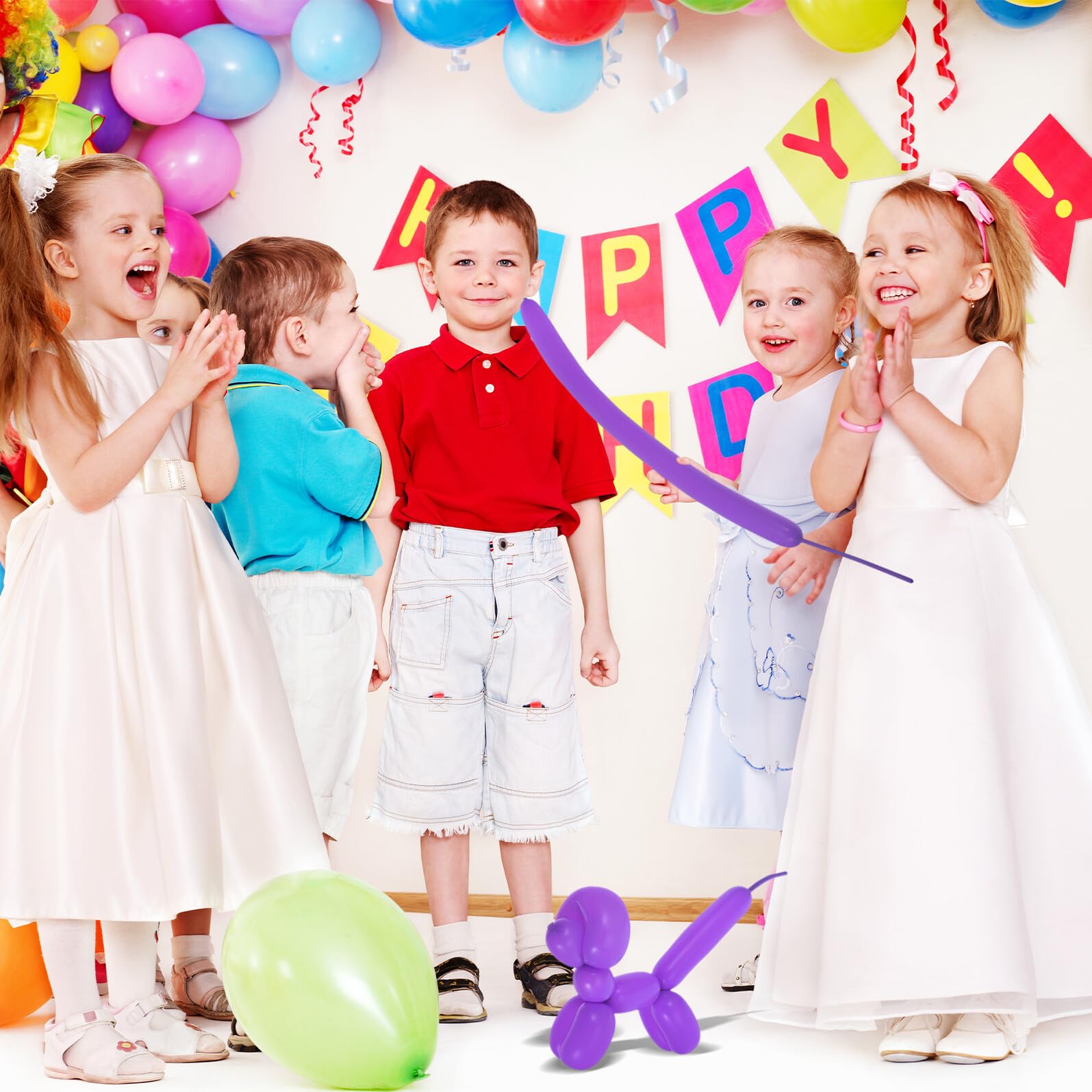HANABASS 500 Piezas Globos de Látex para Modelar Decoración Creativa de Fiesta y Bodas Kit de Globoflexia Seguro y Resistente para Festivo