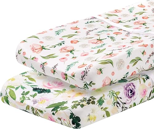 Vista 12 de Pobibaby - Paquete de 2 sábanas ajustadas prémium Pack N Play para paquete estándar y juegos y mini cunas - Tejido de jersey ultrasuave, elegante
