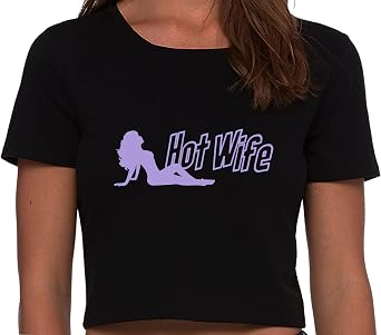 Knaughty Knickers Hot Wife - Sexy Silhouette - Vixen Hotwife Shared Swinger Black Crop Top Adult Flirty Fun