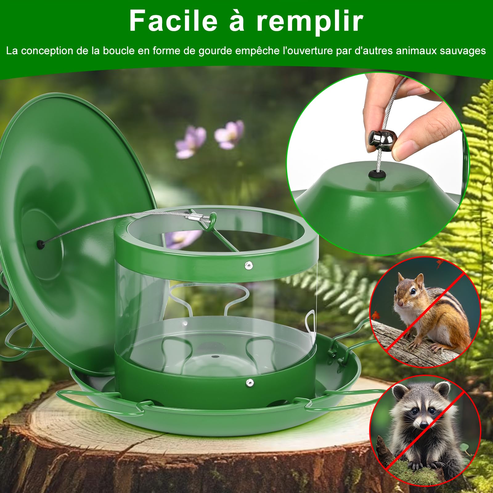 Mangiatoia per uccelli 1.8L da esterno Hanging Wild Bird Feeder per uccelli selvatici