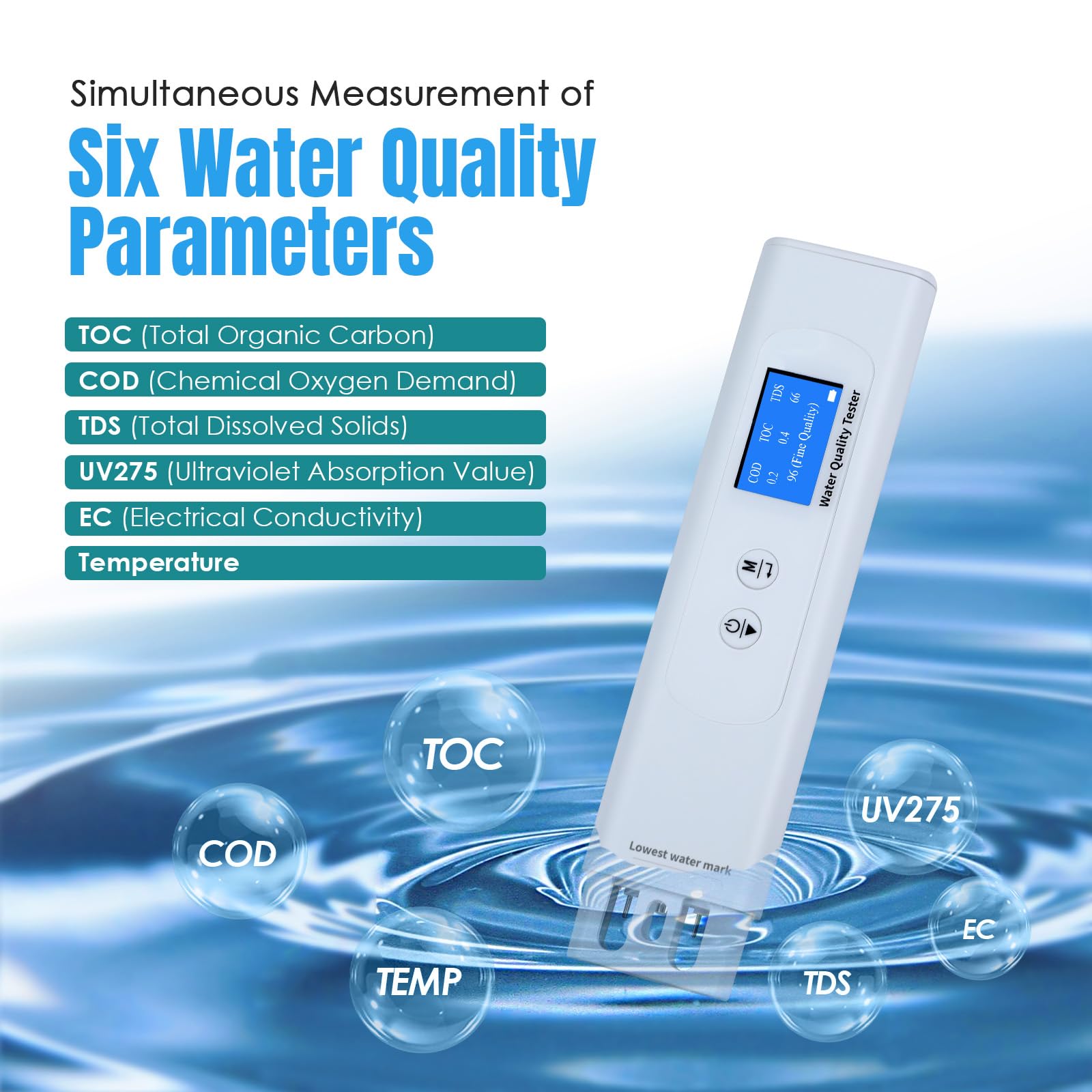 6-in-1 Water Quality Tester - Accurate Drinking Water Analysis -3
