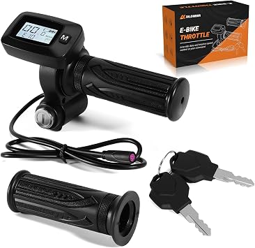 Upgraded E-Bike Throttle 48V w/M Button Fits for Tutti/Tutto/Tuttio Soleil01 Electric Dirt Bike Soleil 01 Only New Version with M, Non-Interchangeable with Old Throttle Without M
