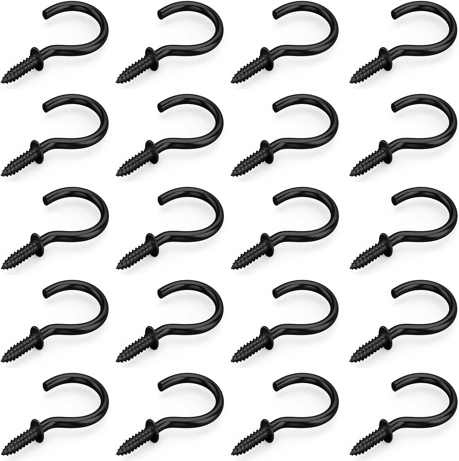 Axe Sickle Black 1 Inch Metal Cup Hook Screw Hook 100Pcs