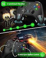 Vista 5 de EasySMX Switch Pro Controller for Nintendo SwitchLiteOLED, Wireless Switch Pro Controller with 4 Programmable Buttons, Dual Vibration, Turbo, Motion
