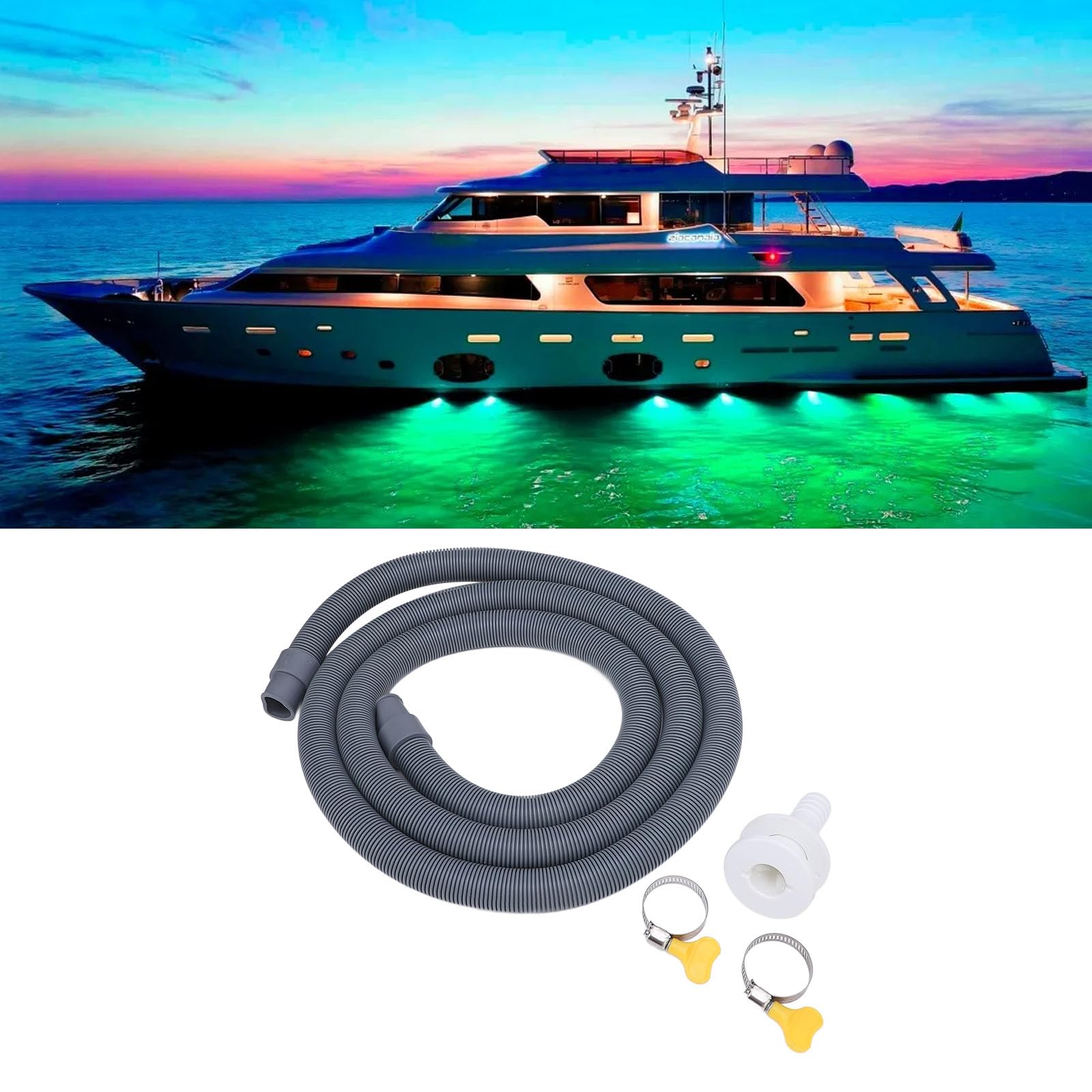 Kit De Plomberie Pour Pompe De Cale 750 GPH, Tuyau De Drainage Efficace Avec Colliers De Serrage Pour Bateau De Yacht, Fabriqué En Matériaux EVA Et PE Résistants à La Pression