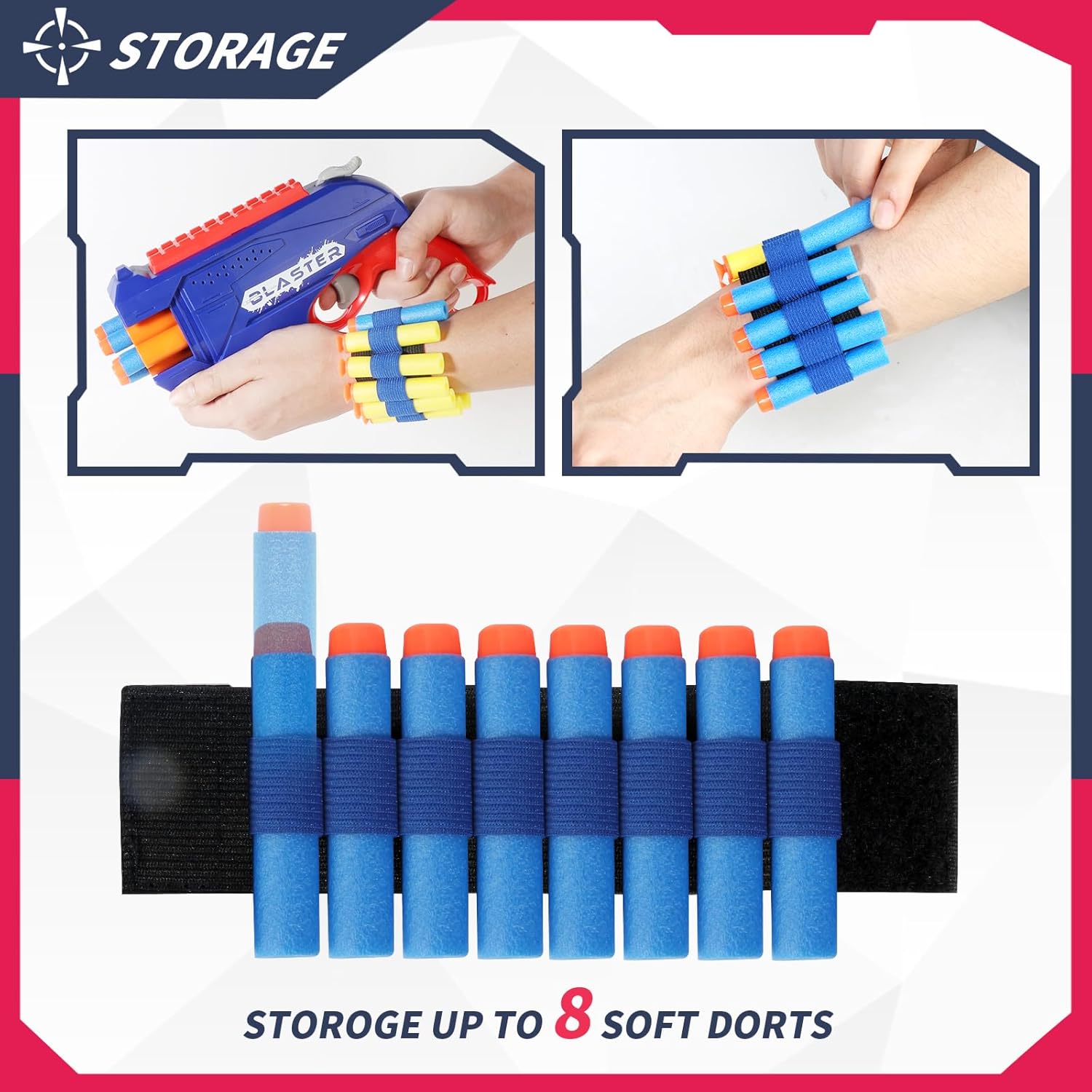 2 Pack 6 Rotating Drum Fit for Nerf Guns Darts Toy Gun, Kids Blaster Toy Pistol with 80 Soft Foam Darts, Gun Toys for Boys, Teens Ages 6+ (Red and Blue)