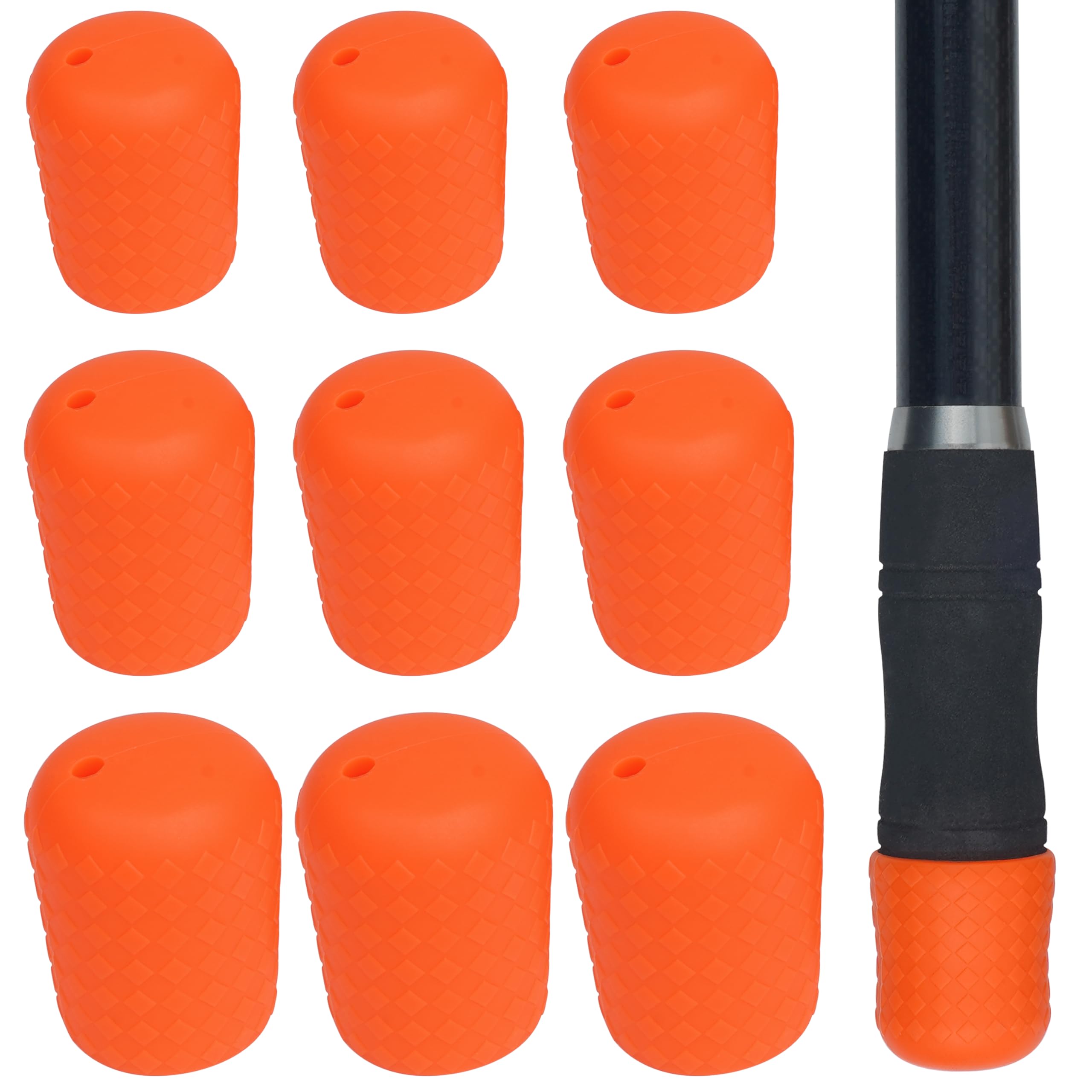JOGFFDE Fishing Rod Butt Cushion, Fishing Rod Seat Cushions Silicone Butt Cap End Seat Protector Pole Holder Tackle Gear L/M/S 3 Colors