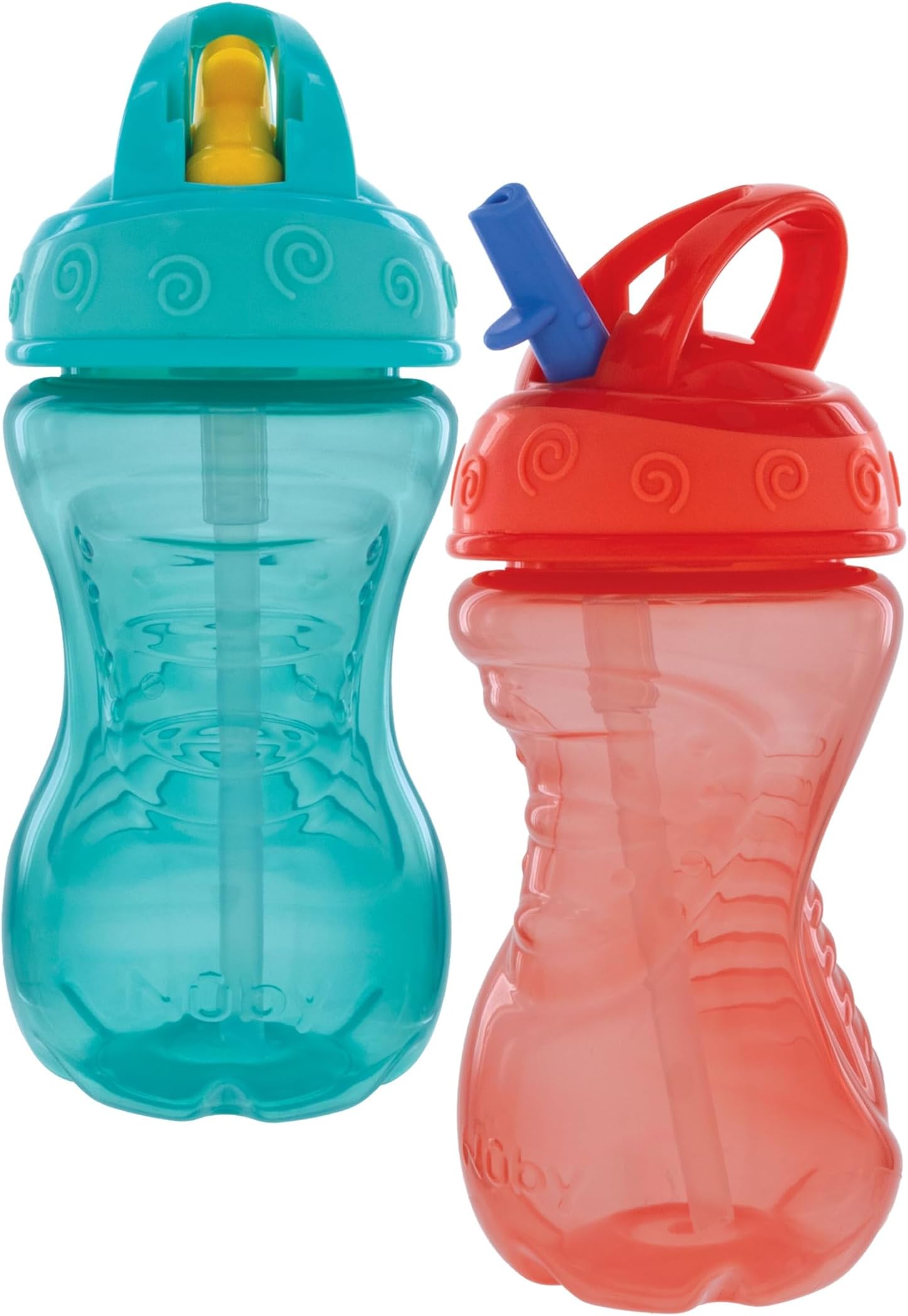 2-Pack Flip-It Easy Grip Cups with Easy-Flo Straw, 10 Ounce, Colors May Vary