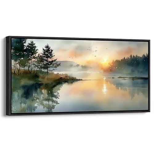 wall26 Extra Large Framed Wall Art Canvas Print - Serene