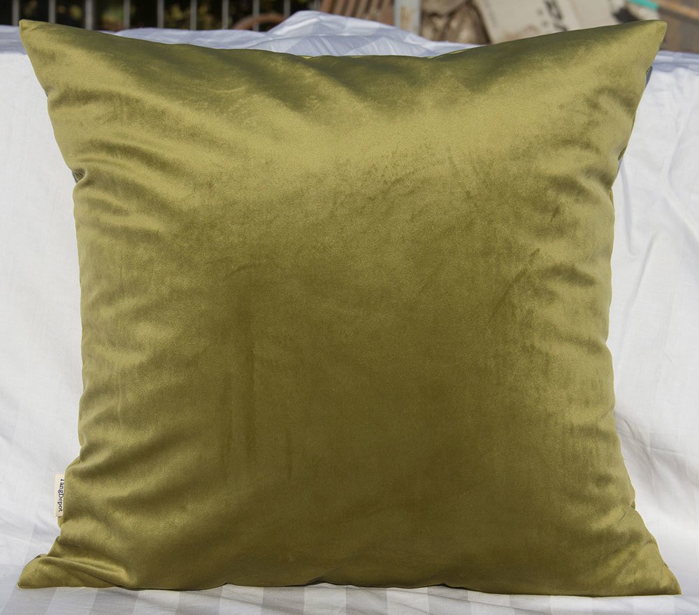 TangDepot 2-Pack Super Soft Velvet Pillow Covers, 20x20 Grass Green — view 45