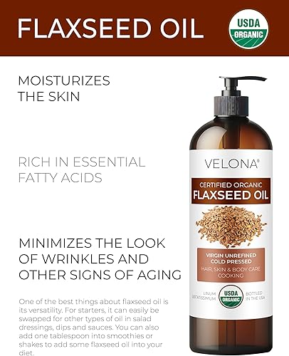 Vista 38 de velona Aceite de ricino orgánico certificado por USDA – 16 onzas líquidas (con bomba) Para el crecimiento del cabello, pestañas y cejas Prensado