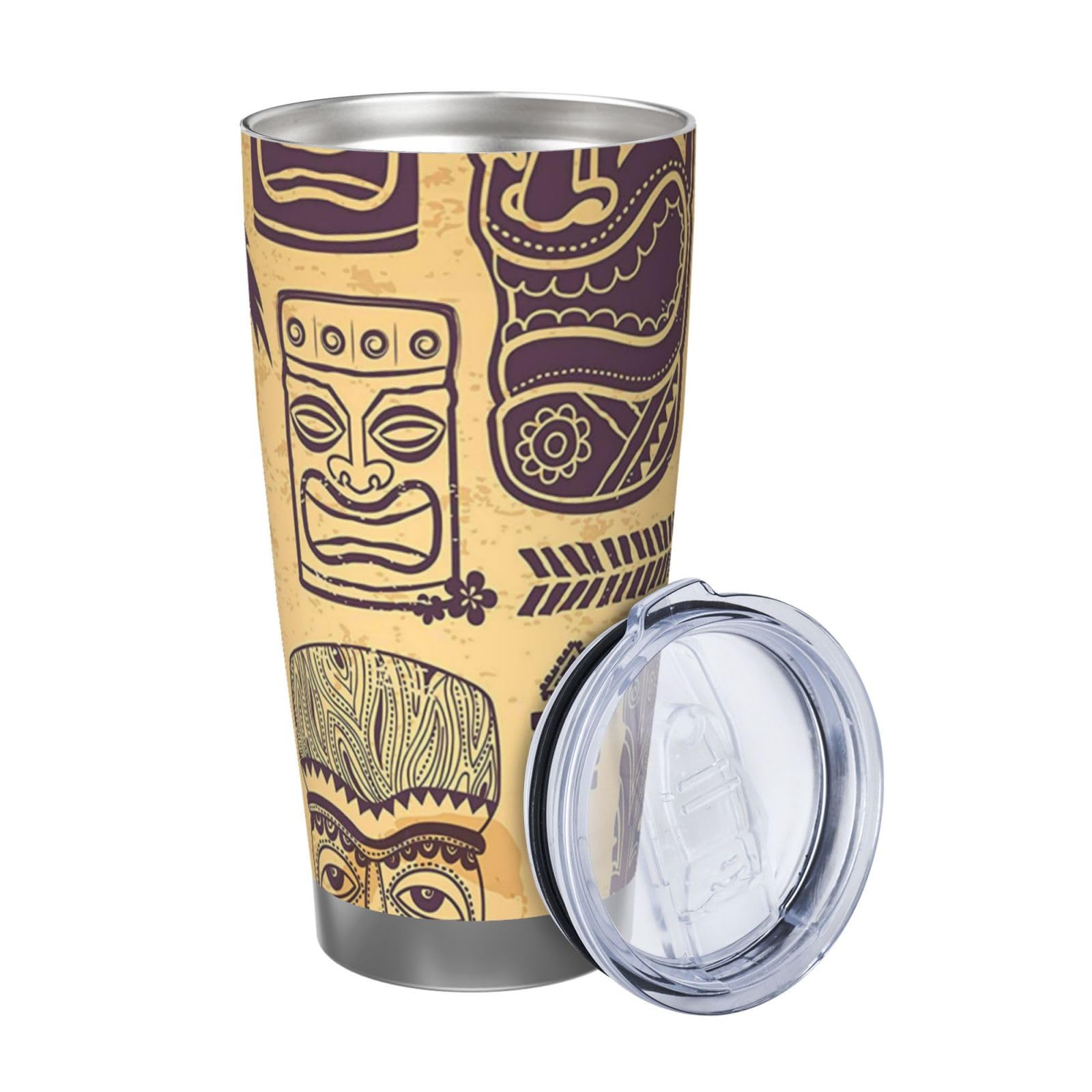 Gobelet vintage Aloha Tiki en acier inoxydable avec paille chic