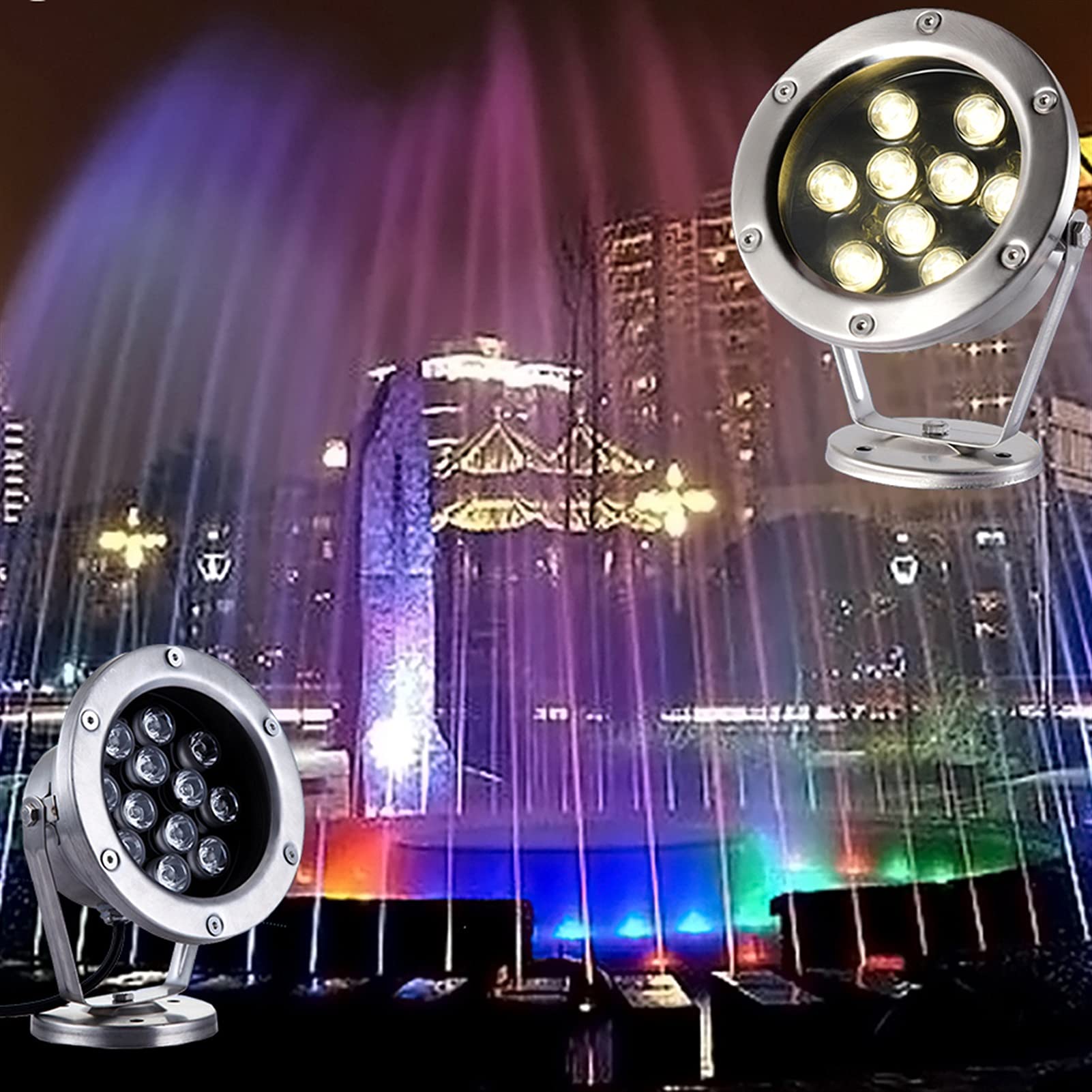 Luci subacquee a LED 6W, ricevitore impermeabile 12v IP68, cavo da 3 m (Color:Natural)