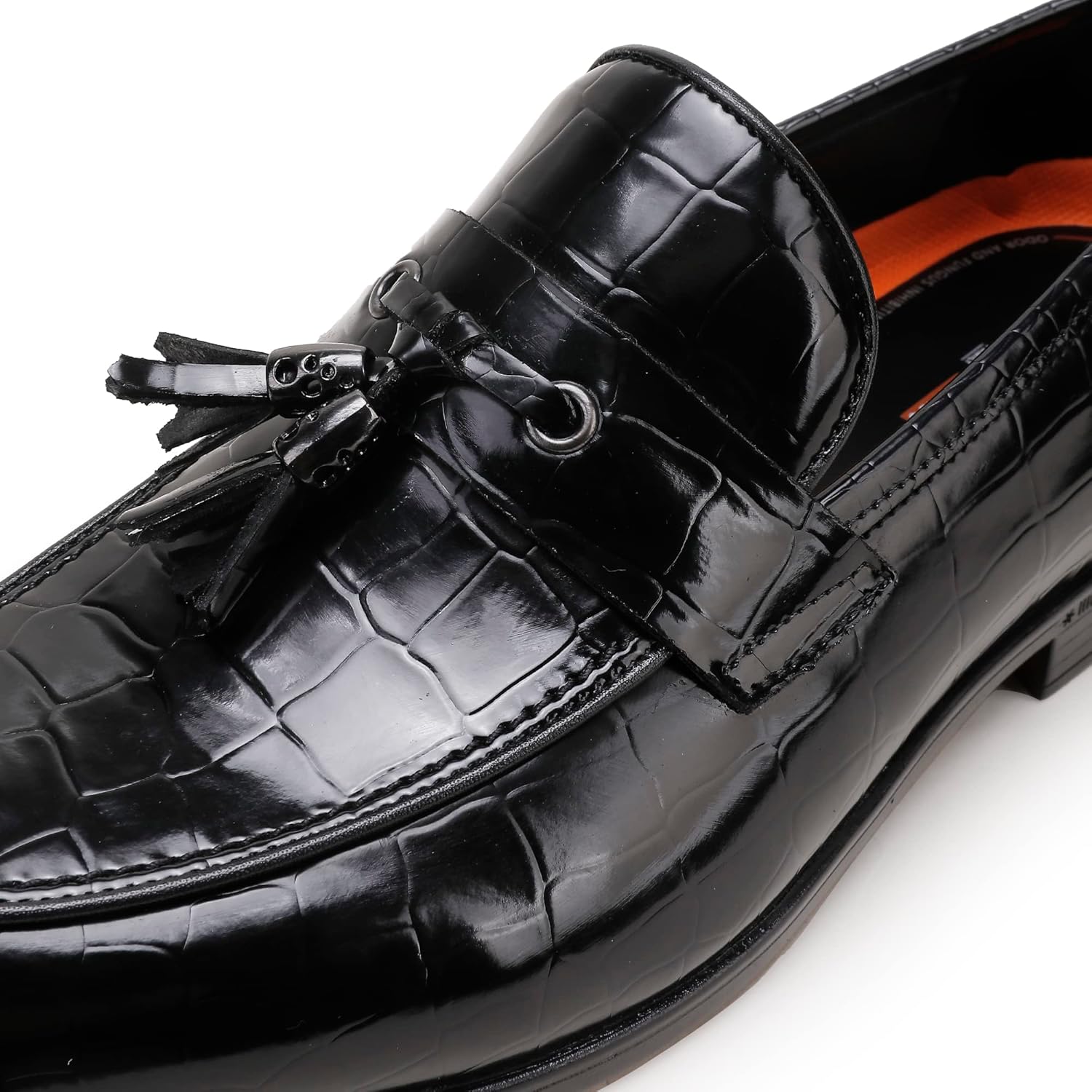 Men's Tassel Loafer, Classic Casual Dress Shoe, Black Smooth Leather Tassel Slip-on Penny Loafer for Mens - Image 2