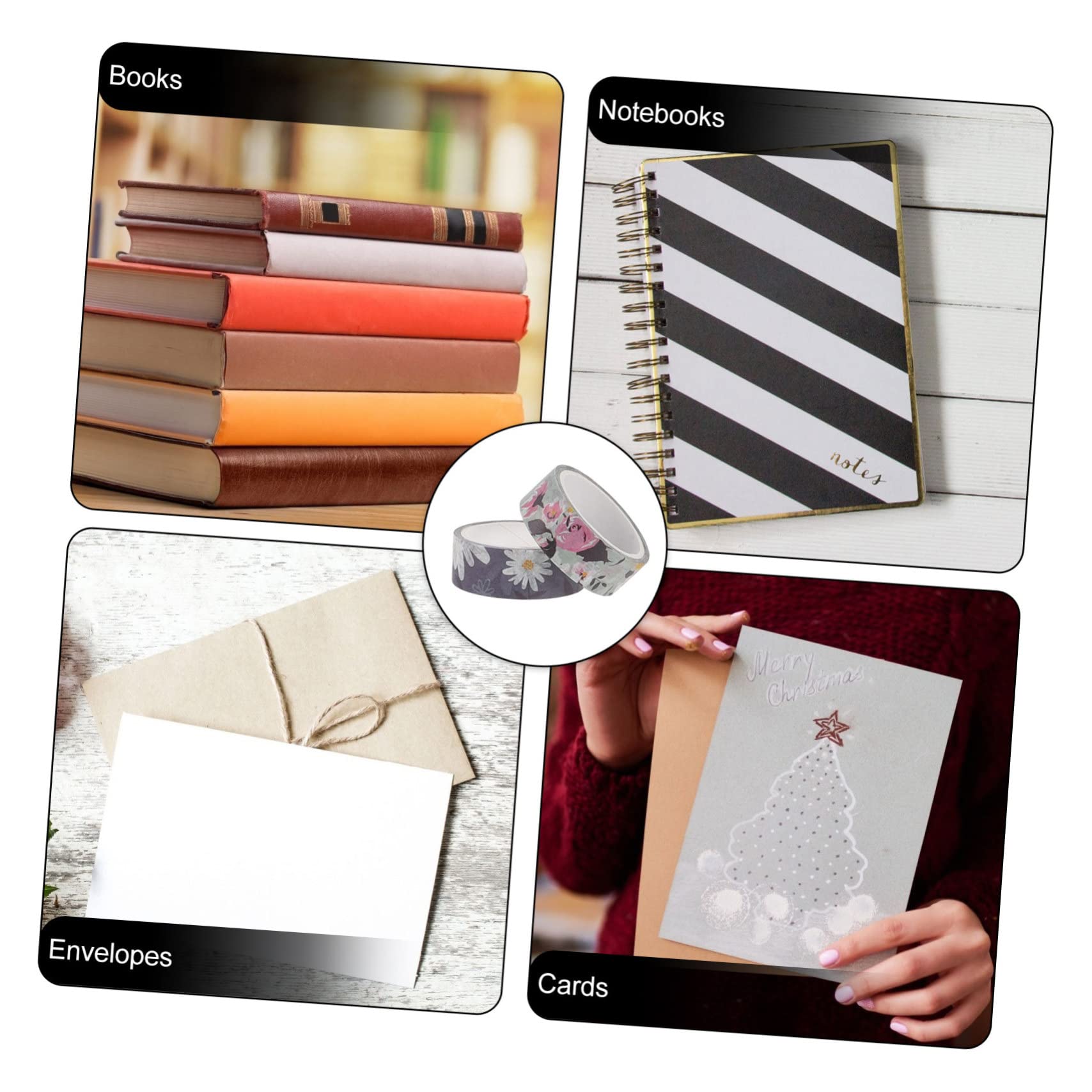 Set di washi tape Shine, nastro adesivo in carta di riso leggermente