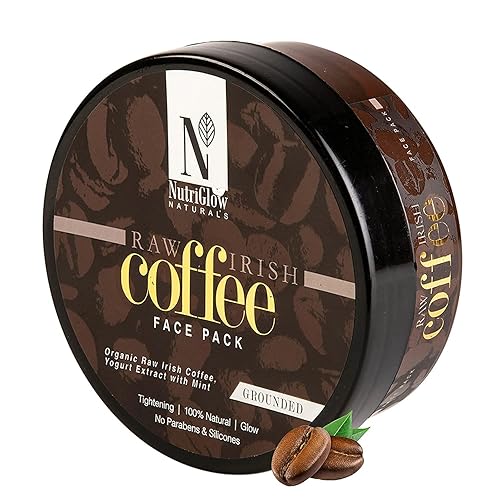 NUTRIGLOW Natural's - Paquete facial de café irlandés crudo para exfoliación profunda y limpiador de poros, tono de piel radiante más brillante,