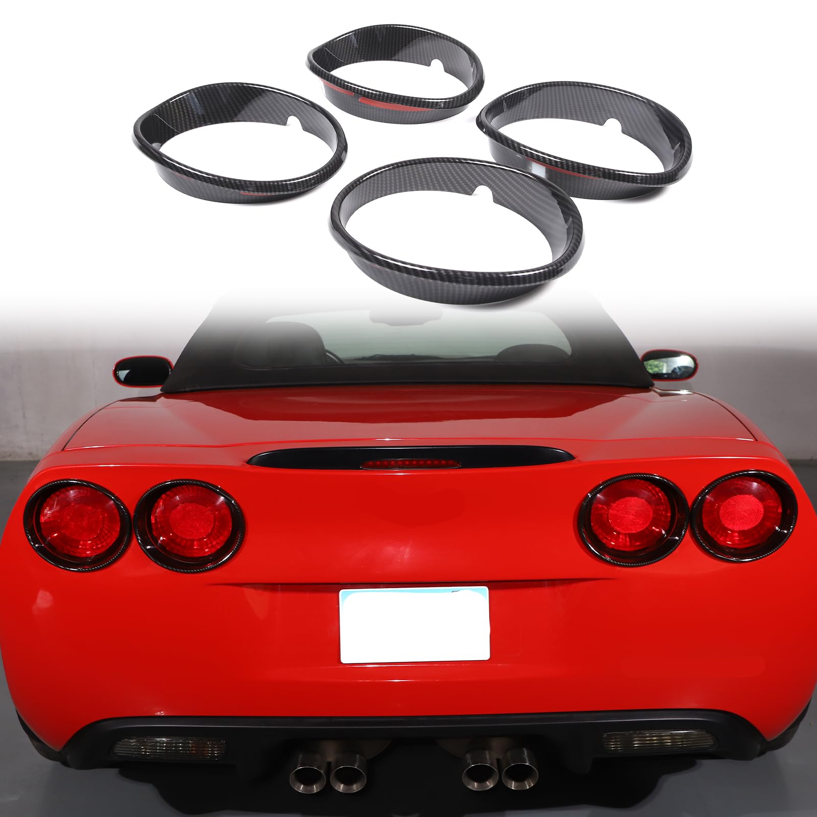 Tail Light Cover Guard Compatible with Chevy Corvette C6 2005-2013, Rear Tail Light Guards Cover, Tail Light Lamp Cover Guard Trim Frame Bezels