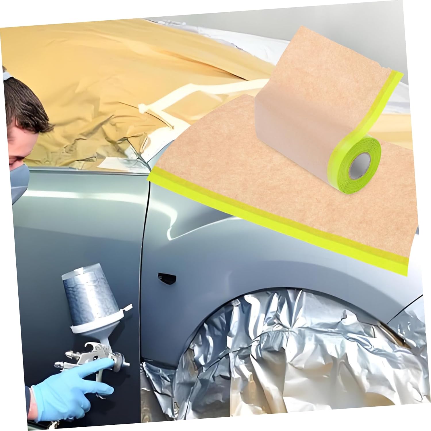 jojofuny 5Pcs Semi Transparent Masking Film Paper for Artists Automotive Design Projects Easy Cut Repositionable Solvent Resistant No Residue Transfer