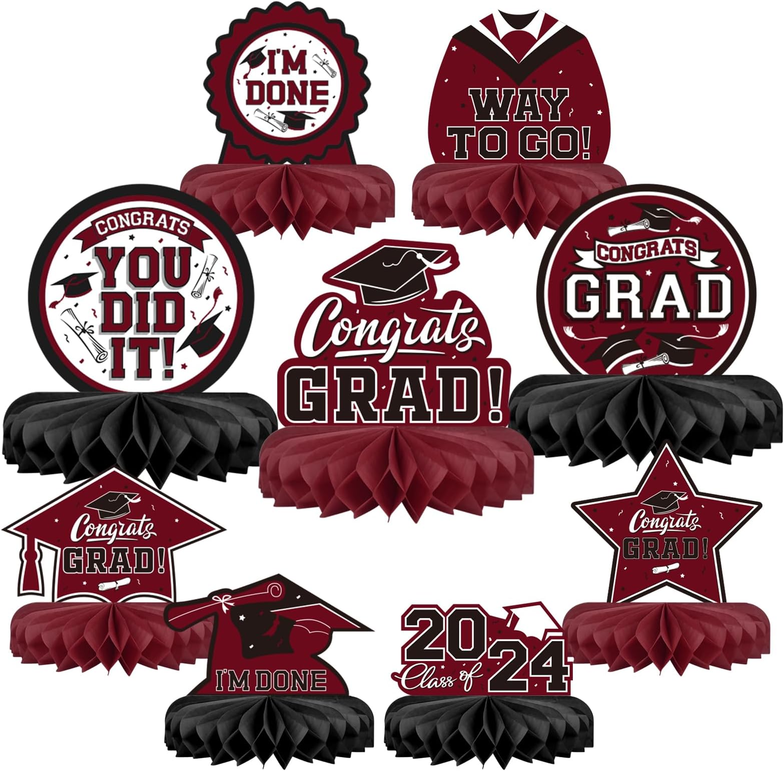 9PCS Graduation Party Decorations Class of 2024 Congrats