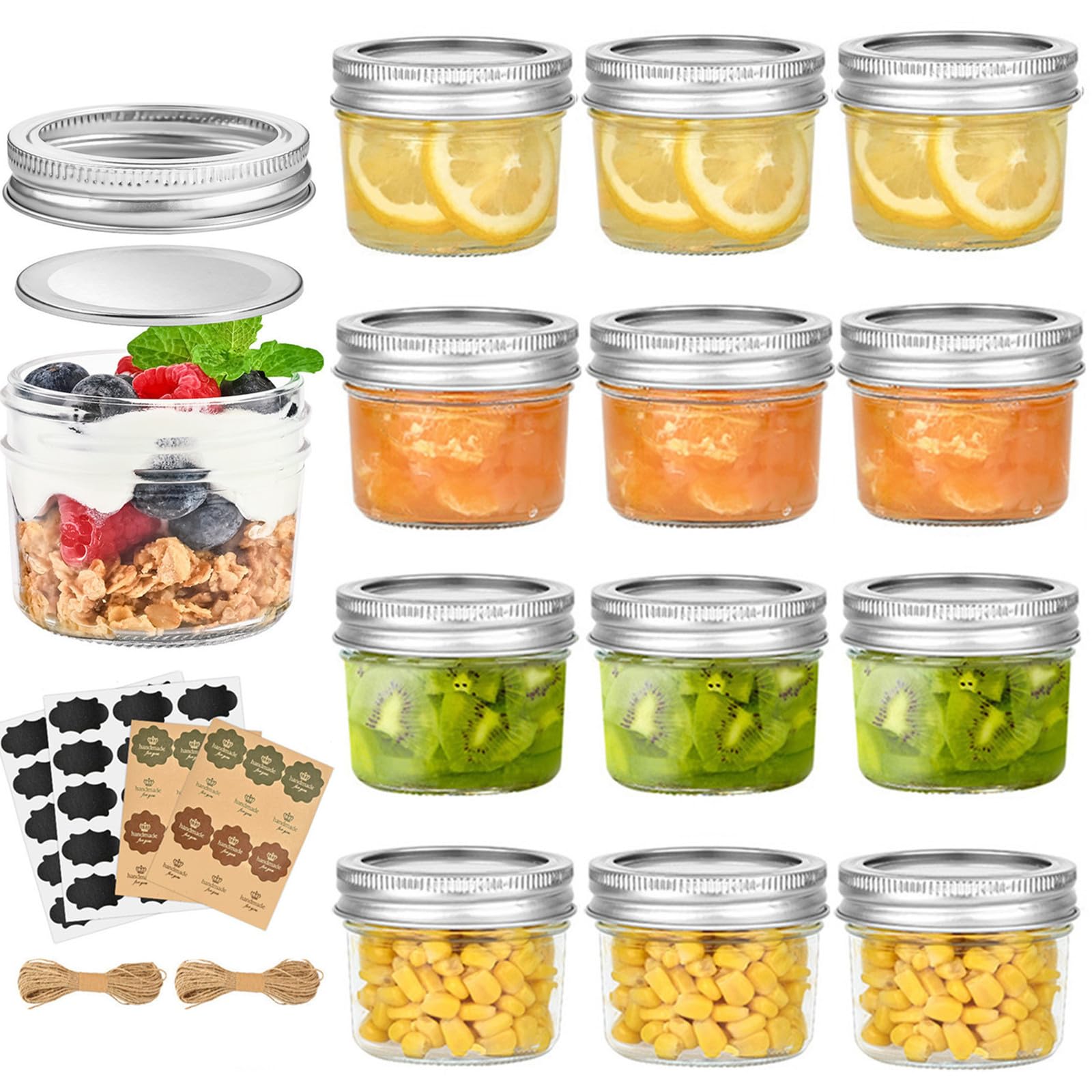 TUZAZO 4 oz Mini Mason Jars 12 Pack